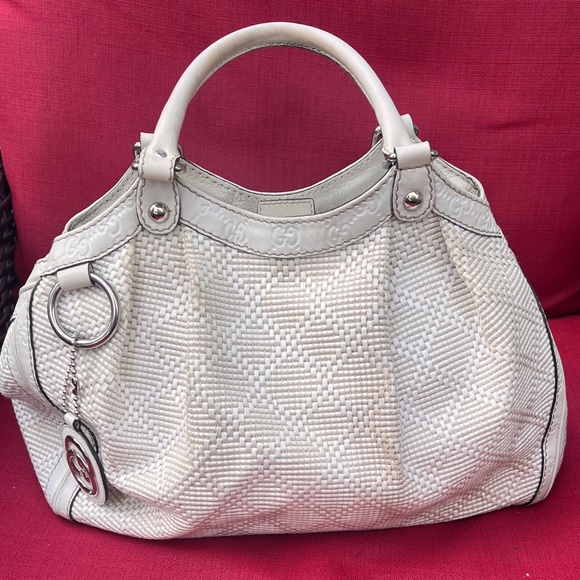 Gucci Woven Raffia Diamante Medium
Sukey Tote White - Picture 4 of 16